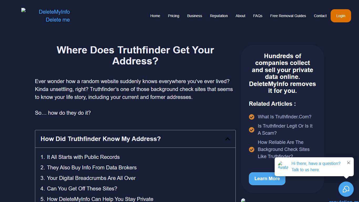 Where Does Truthfinder Get Your Address? | Deletemyinfo